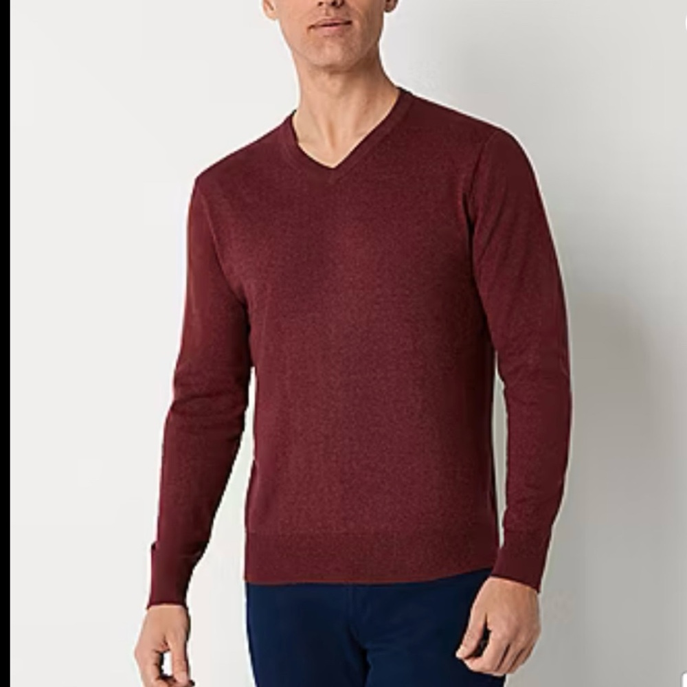 St. John’s Bay Burgundy V-Neck Sweater